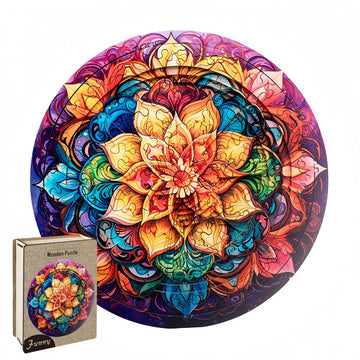 Colorful 7-Layer Mandala Wooden Jigsaw Puzzles-High Difficulty Level for Adult