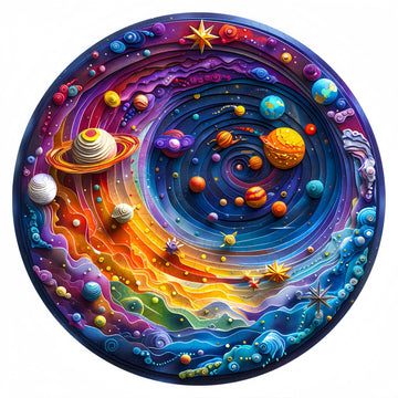 3D Space Wooden Jigsaw Puzzle - Unique Shape Puzzles