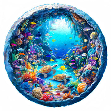 3D Cave Ocean World Wooden Jigsaw Puzzle-Unique Gifts
