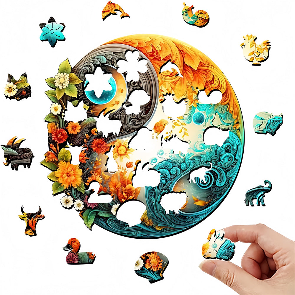 Yin Yang Fantasy Nature Style Wooden Jigsaw Puzzles