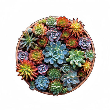 Wooden Puzzles for Adults - Succulent Plants Wooden Puzzle