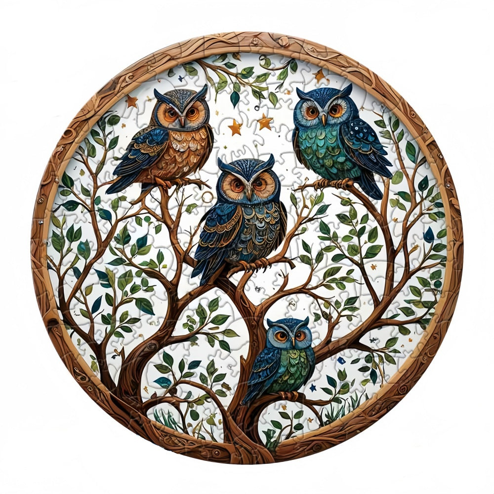 Nature Tree Owl Wooden Puzzle, Gifts for Family & Friend