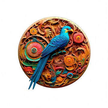 Blue Bird 3D Visual Effect Wooden Jigsaw Puzzle