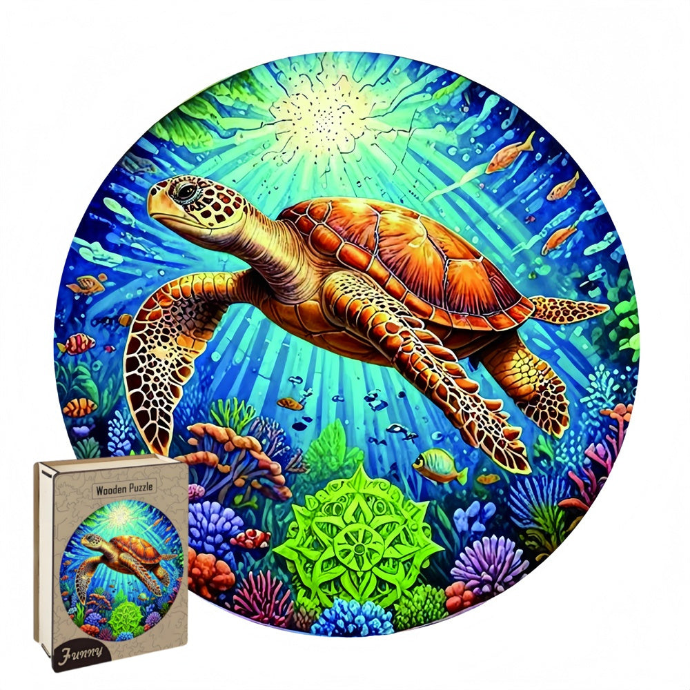 Puzzle en bois en bois en forme d'animal Puzzles de la mer Ocean aux tortues