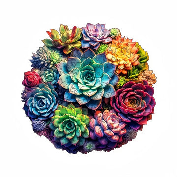 Succulent Wooden Jigsaw Puzzle-Birthday Creative Gift