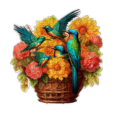 Birdsong and Flowers Wooden Jigsaw Puzzle