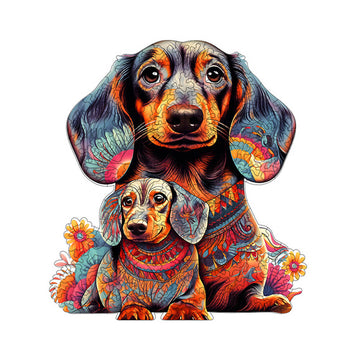 Dachshund Family Wooden Jigsaw Puzzle