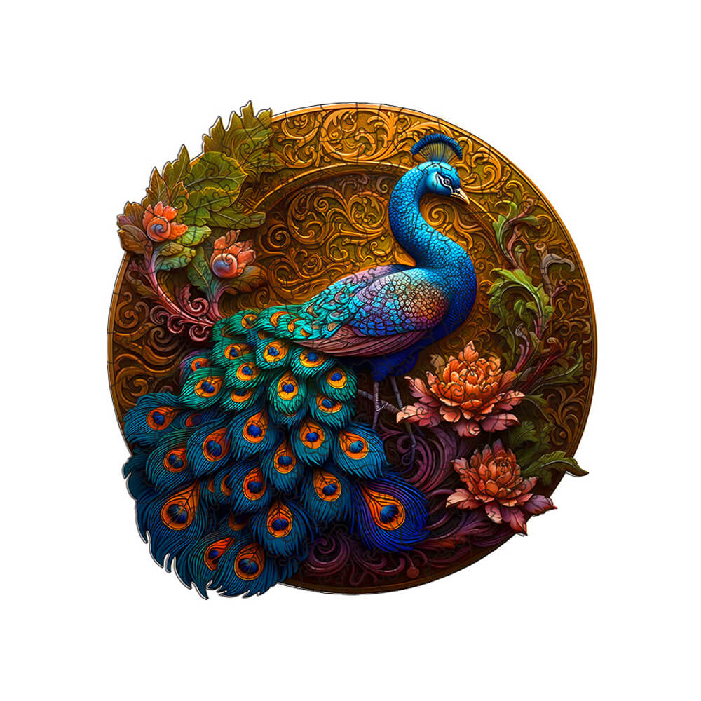 Peacock Fun Wooden Jigsaw Puzzle