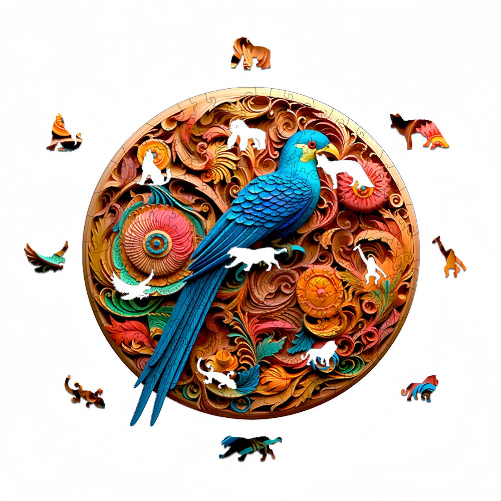 Blue Bird 3D Visual Effect Wooden Jigsaw Puzzle