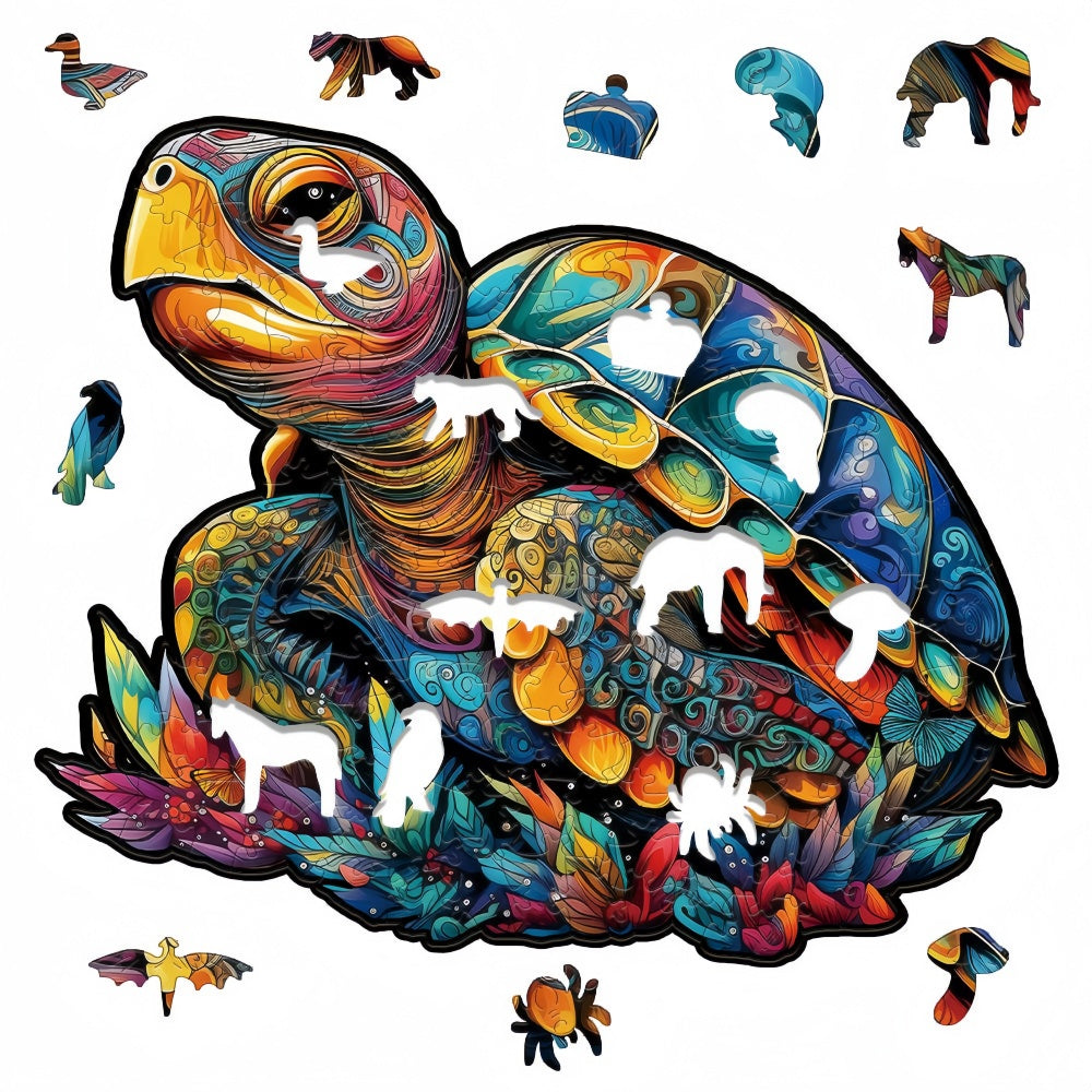 Turtle Wooden Jigsaw Puzzle - Irregular Shape Jigsaw