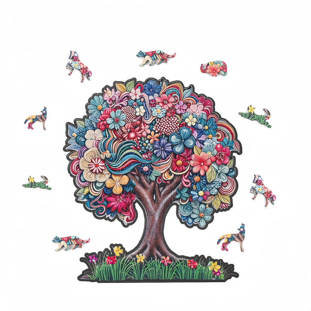 Cherry Blossom Tree Fun Wooden Jigsaw Puzzle