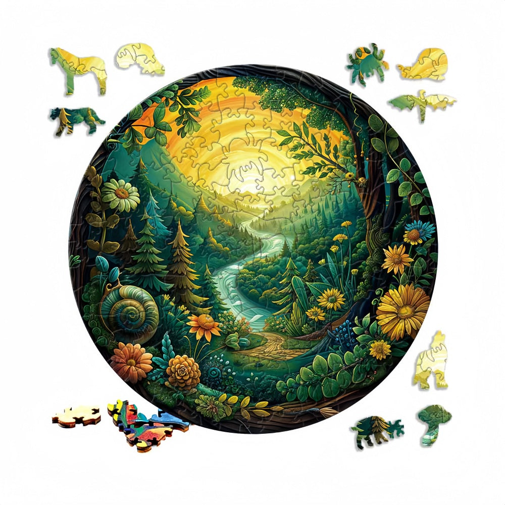 Summer Forest-Irregular Shape Wooden Jigsaw Puzzle