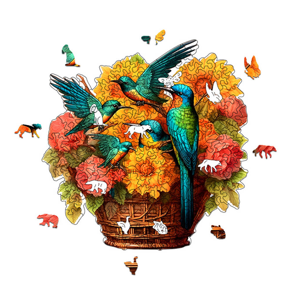 Birdsong and Flowers Wooden Jigsaw Puzzle