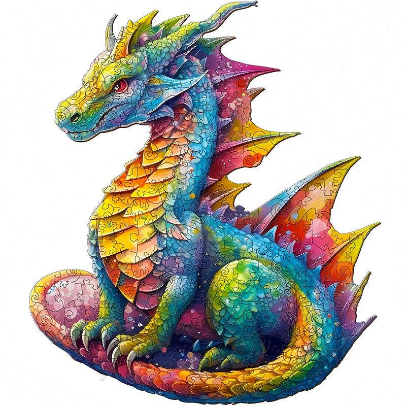 Wooden Jigsaw Puzzles, Unique Shape Dragon Puzzle