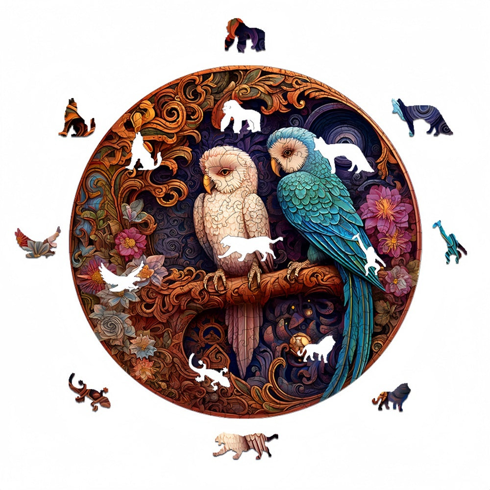 Lovebirds Wooden Jigsaw Puzzle