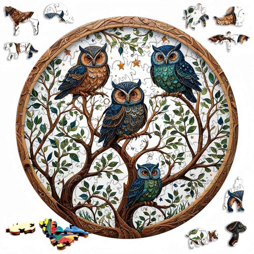 Nature Tree Owl Wooden Puzzle, Gifts for Family & Friend