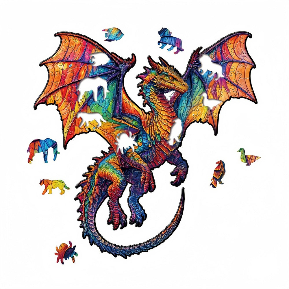 Dragon Themed Wooden Jigsaw Puzzles for Adults and Kids