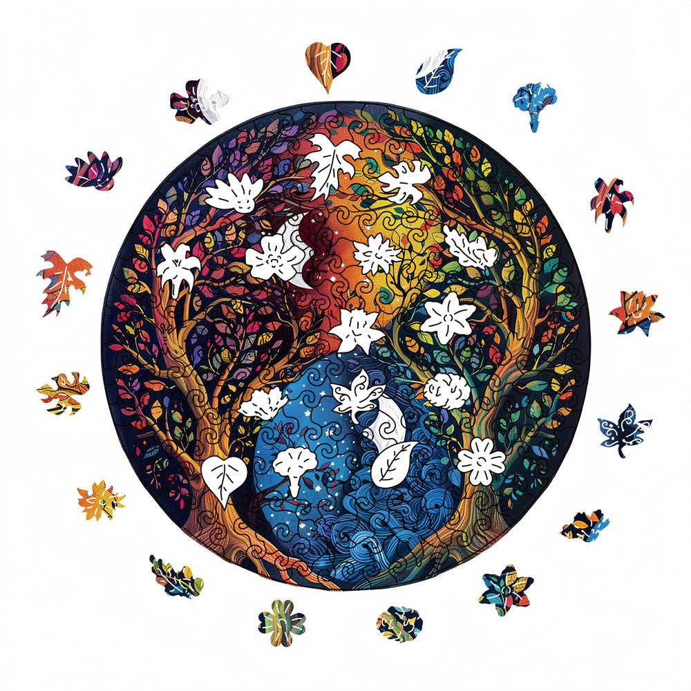 Yin Yang Tree Wooden Jigsaw Puzzles for Adults