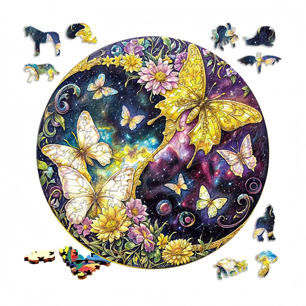 Yin Yang Butterflies Fantasy Animals Wooden Puzzles