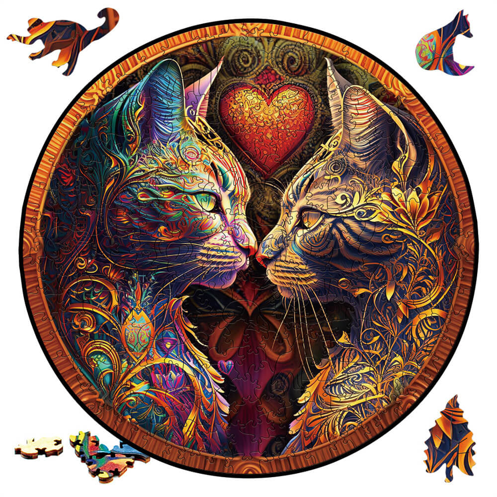 Mandala Cat Animal Wooden Jigsaw Puzzles Adults