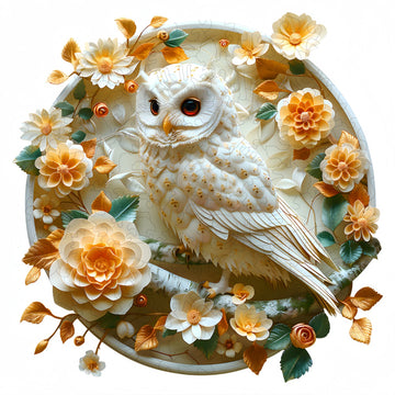 3D Vision White Owl Adult Fun Wooden Jigsaw Puzzle