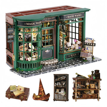 Magical Wand Shop - DIY Dollhouse Kit, 3D Wooden Puzzle