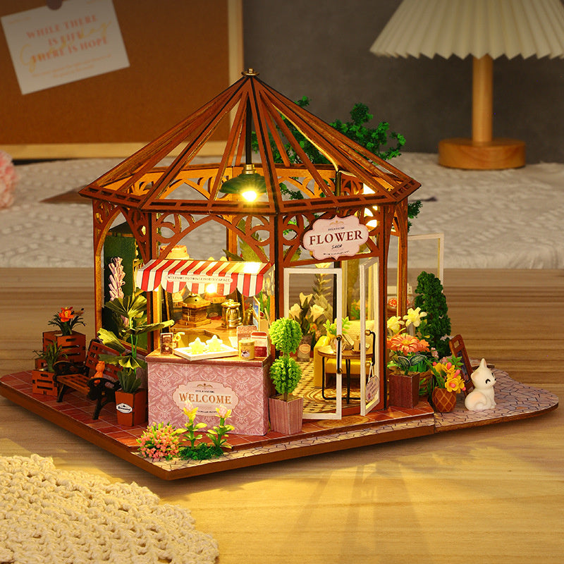 Mocha Coffee Shop - DIY Dollhouse Kit, 3D Wooden Puzzle