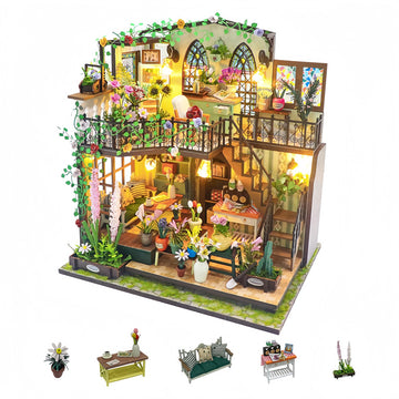 Darcy Flower House - DIY Dollhouse Kit, 3D Wooden Puzzle