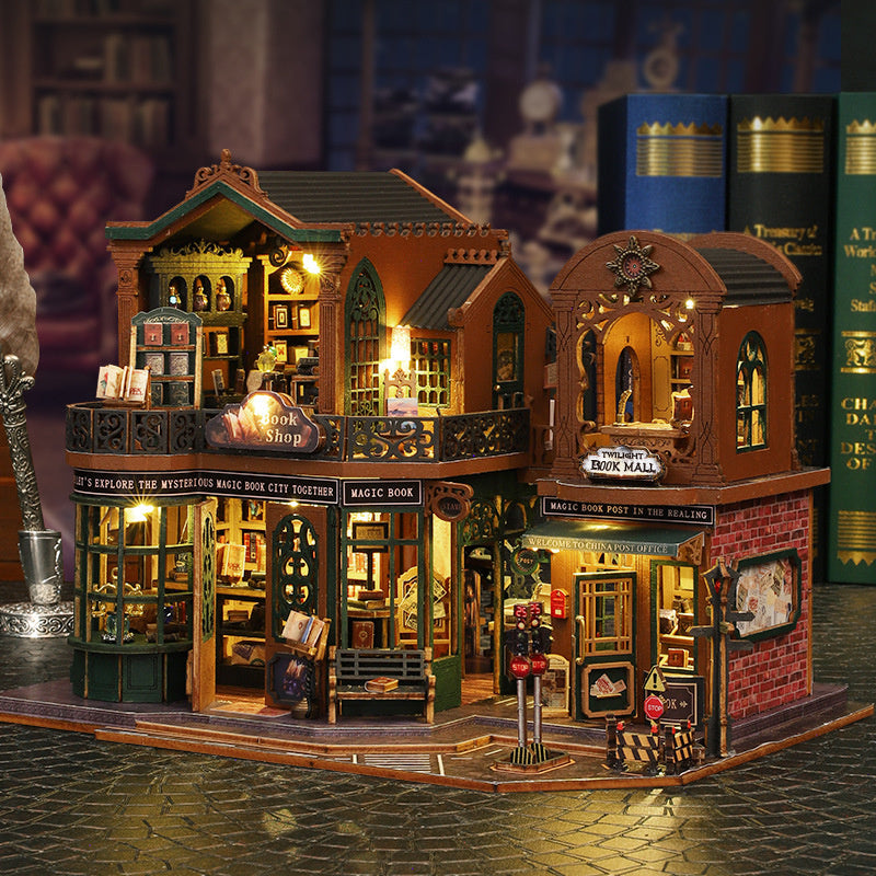 Twilight Book City - DIY Dollhouse Kit, 3D Wooden Puzzle