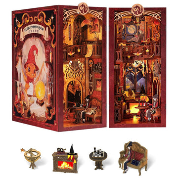 Flame Common Room - Book Nook Kit, DIY 3D Wooden Puzzle