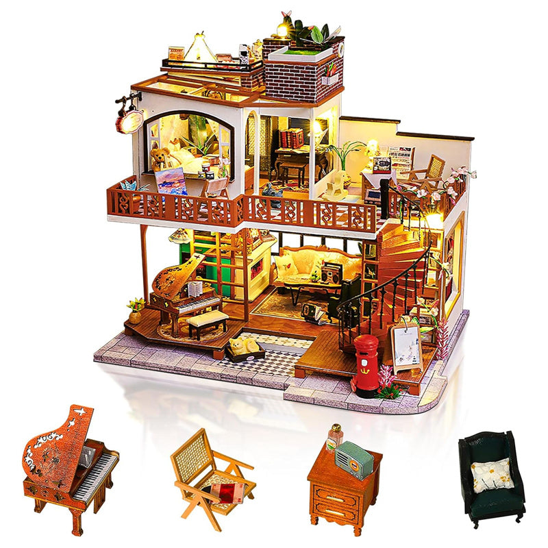 Pick Up Light Inside - DIY Dollhouse Kit, 3D Wooden Puzzle