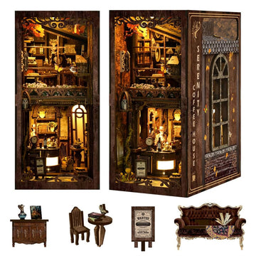 Serenity Coffee House - Book Nook Kit, DIY 3D Wooden Puzzle