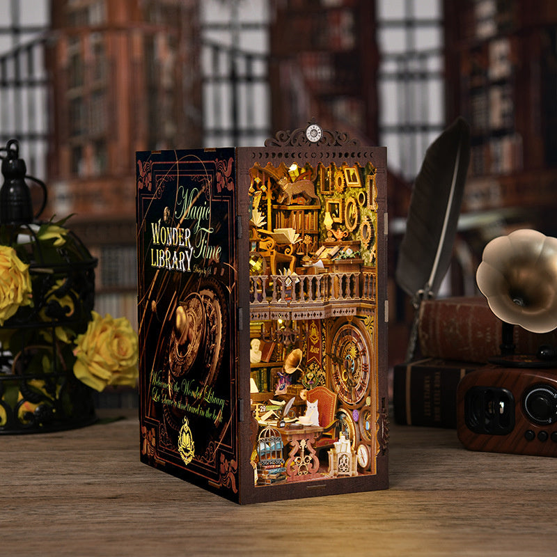 Magic Time Library - Book Nook Kit, DIY 3D Wooden Puzzle