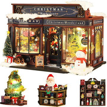 Christmas Wonderland - Kit de maison de poupée bricolage, puzzle en bois 3D