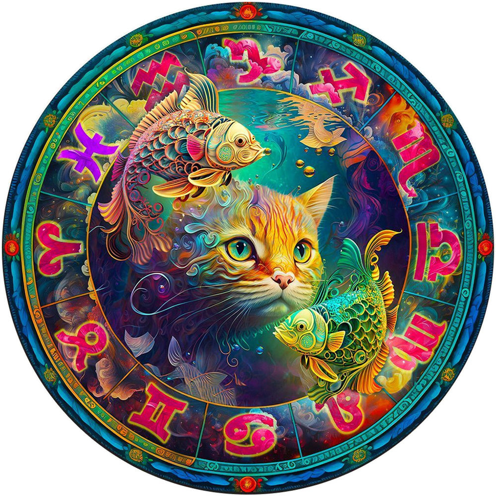 Colorful Mandala Unique Cat Wooden Jigsaw Puzzles